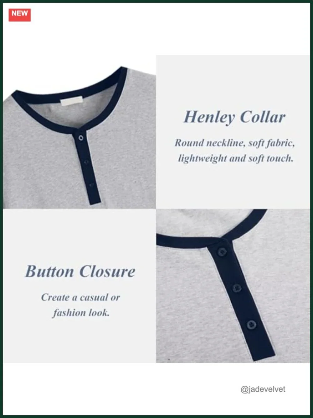 100% Cotton Men's Pajama Set with Henley Neckline 2-Piece Sleep Lounge Set